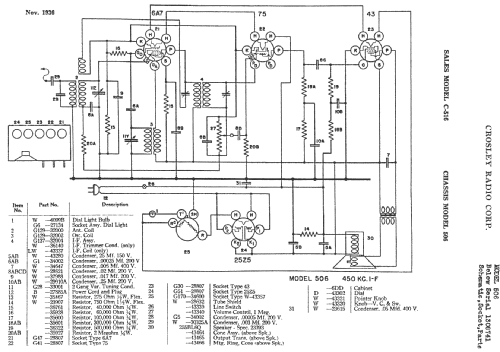 C-516 Ch= 506; Crosley Radio Corp.; (ID = 193456) Radio