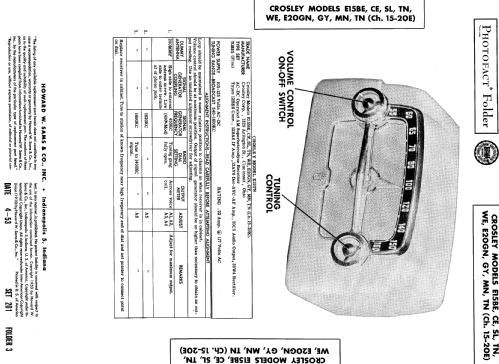 E15SL Ch= 15-20E; Crosley Radio Corp.; (ID = 556286) Radio