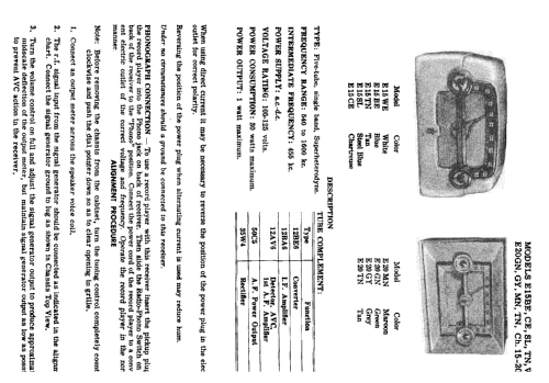 E15SL Ch= 15-20E; Crosley Radio Corp.; (ID = 556326) Radio