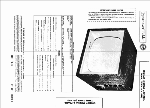 J-17TAWH Ch= 481; Crosley Radio Corp.; (ID = 1915075) Television