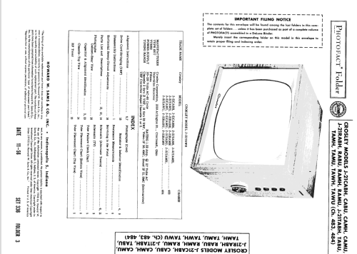 J-21TAMU Ch= 484; Crosley Radio Corp.; (ID = 1964450) Televisore