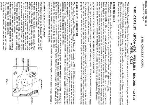 Wireless Record Player CR26; Crosley Radio Corp.; (ID = 284019) Reg-Riprod