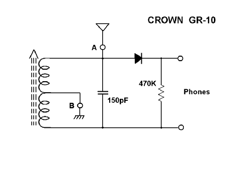 Germanium Radio GR-10; Crown Radio Corp.; (ID = 1826644) Galène