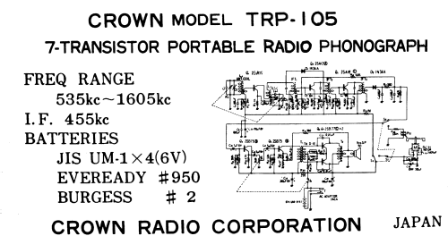 TRP-105; Crown Radio Corp.; (ID = 2702696) Radio