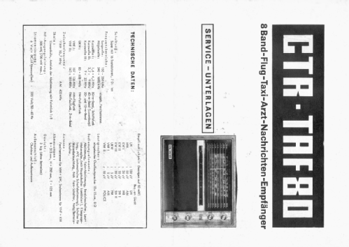 8 Band-Flug-Taxi-Arzt-Nachrichten-Empfänger TAF80; CTR-Elektronik, (ID = 1215751) Radio