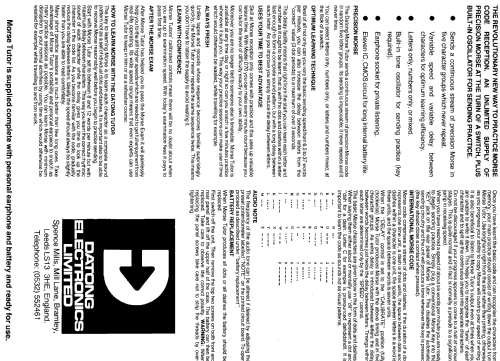 Morse Tutor D70; Datong Electronics, (ID = 704685) Amateur-D