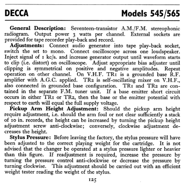 545 ; Decca Brand, Samuel (ID = 810130) Radio