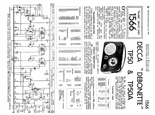 Debonette TP50A; Decca Brand, Samuel (ID = 1697581) Radio