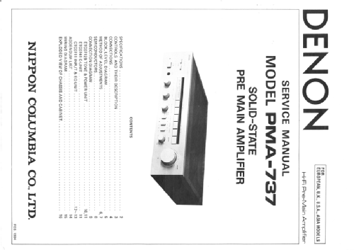 Precision audio component / pre-main amplifier PMA-737; Denon Marke / brand (ID = 1357314) Ampl/Mixer