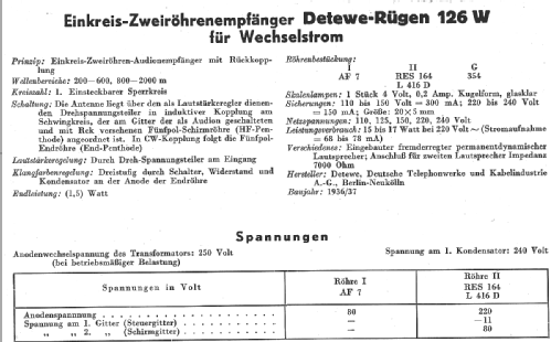 Rügen 126W; DeTeWe (ID = 14117) Radio