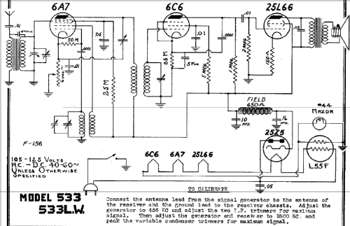 533 ; DeWald Radio Mfg. (ID = 310354) Radio