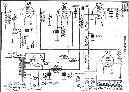555 ; DeWald Radio Mfg. (ID = 311205) Radio
