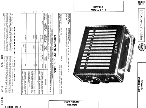 All Transistor L-414; DeWald Radio Mfg. (ID = 753402) Radio