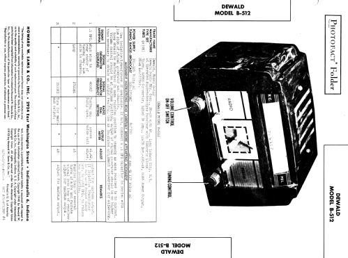 B-512 Jewel ; DeWald Radio Mfg. (ID = 957073) Radio