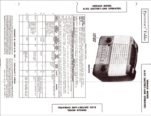 B-515 ; DeWald Radio Mfg. (ID = 1282503) Radio