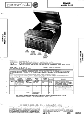 E522 ; DeWald Radio Mfg. (ID = 2941786) Radio