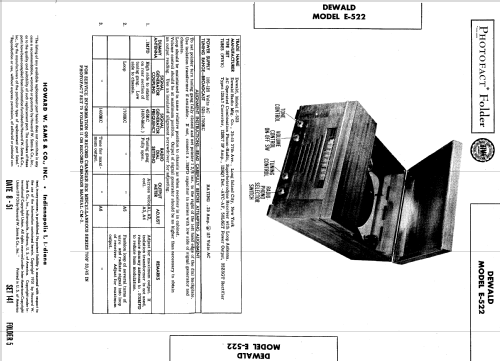 E522 ; DeWald Radio Mfg. (ID = 557199) Radio