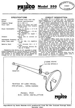 Philco 350; Dominion Radio & (ID = 2713626) Radio