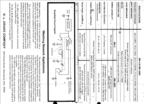 Matching Network MN-4; Drake, R.L. (ID = 1258245) Amateur-D