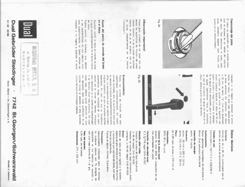 Automatikspieler - Tocadiscos automático 1211; Dual, Gebr. (ID = 2112157) Ton-Bild