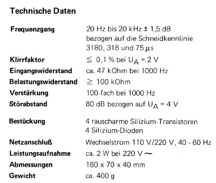 Entzerr-Vorverstärker TVV47; Dual, Gebr. (ID = 207031) Verst/Mix