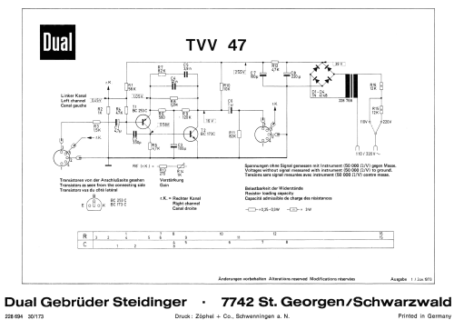 Entzerr-Vorverstärker TVV47; Dual, Gebr. (ID = 2074784) Verst/Mix