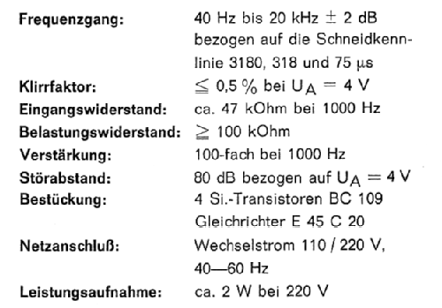 Entzerr-Vorverstärker TVV 46; Dual, Gebr. (ID = 107871) Verst/Mix