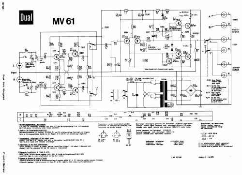 Multifonie-Zusatzverstärker MV61; Dual, Gebr. (ID = 191057) Ampl/Mixer