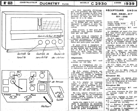 TC2930 - C2930; Ducretet -Thomson; (ID = 222151) Radio