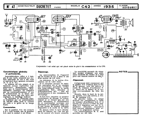 C42; Ducretet -Thomson; (ID = 1943364) Radio