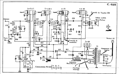 C625; Ducretet -Thomson; (ID = 421991) Radio