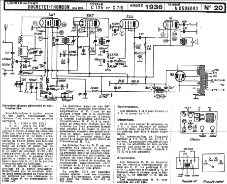 C725; Ducretet -Thomson; (ID = 222411) Radio