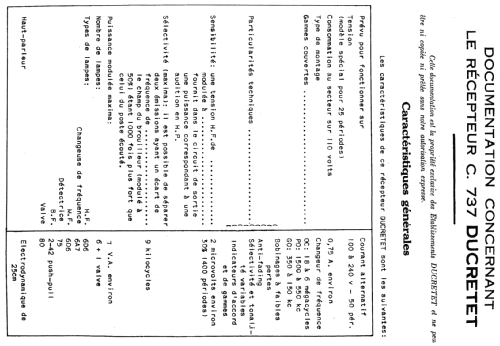 C737; Ducretet -Thomson; (ID = 92965) Radio