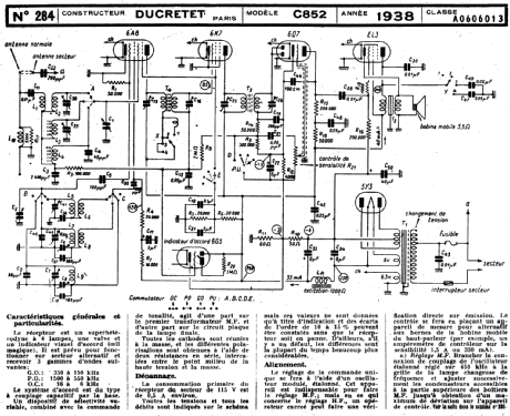 C 852; Ducretet -Thomson; (ID = 217642) Radio