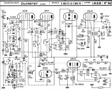 C852TC; Ducretet -Thomson; (ID = 221085) Radio