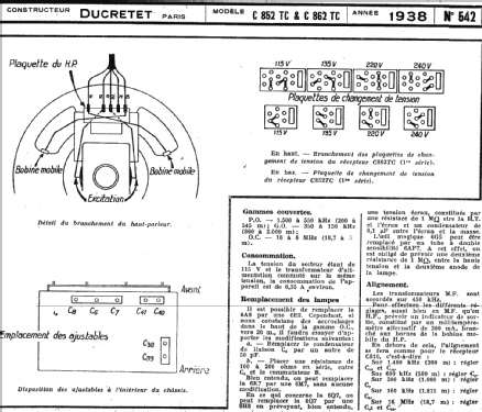 C852TC; Ducretet -Thomson; (ID = 221087) Radio