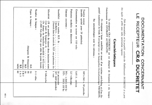 CR6; Ducretet -Thomson; (ID = 2599691) Radio