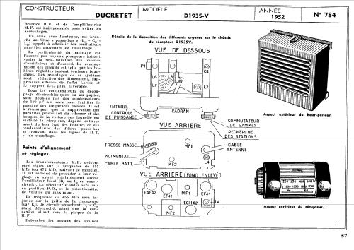 D1935V ; Ducretet -Thomson; (ID = 1196775) Autoradio