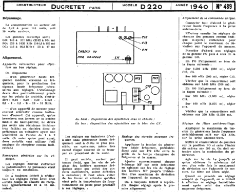 D220; Ducretet -Thomson; (ID = 220348) Radio