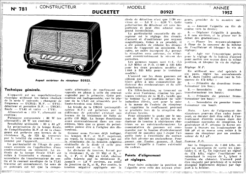 D3923; Ducretet -Thomson; (ID = 1196781) Radio