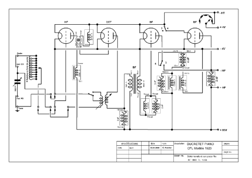 Poste à 4 lampes forme piano CFL; Ducretet -Thomson; (ID = 652852) Radio