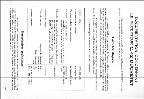 Radio-phono C42; Ducretet -Thomson; (ID = 2599078) Radio