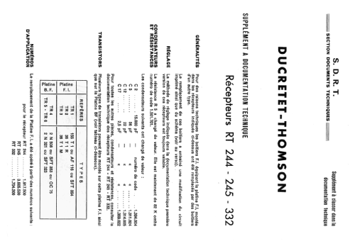 RT245; Ducretet -Thomson; (ID = 1777178) Radio