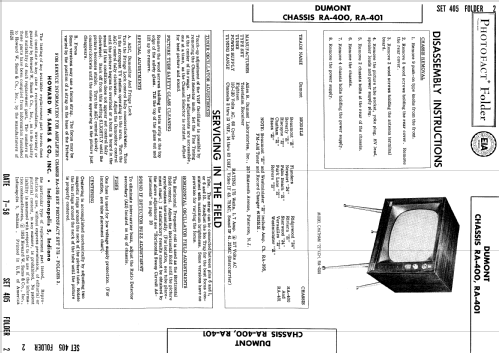 Beverly '21' Ch= RA-400; DuMont Labs, Allen B (ID = 942166) Television