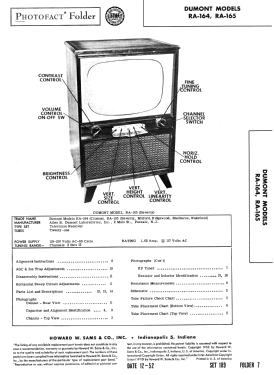 Beverly, Millford, Ridgewood, Shelburne, Wakefield RA-165; DuMont Labs, Allen B (ID = 3126178) Télévision
