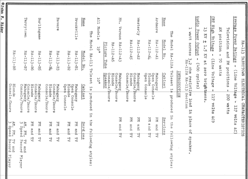 Brookville RA-113-B1; DuMont Labs, Allen B (ID = 739459) TV Radio