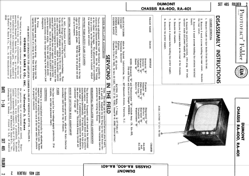 Essex '21' Ch= RA-400; DuMont Labs, Allen B (ID = 942291) Televisore