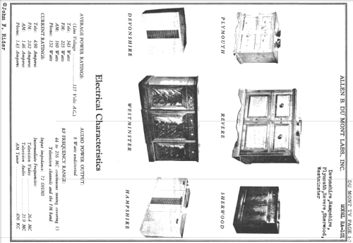 Hampshire RA-101A; DuMont Labs, Allen B (ID = 729191) TV Radio