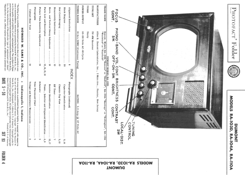 Hastings RA-104A; DuMont Labs, Allen B (ID = 730268) TV Radio