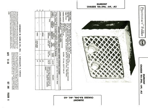 RA-346 ; DuMont Labs, Allen B (ID = 2025320) Radio